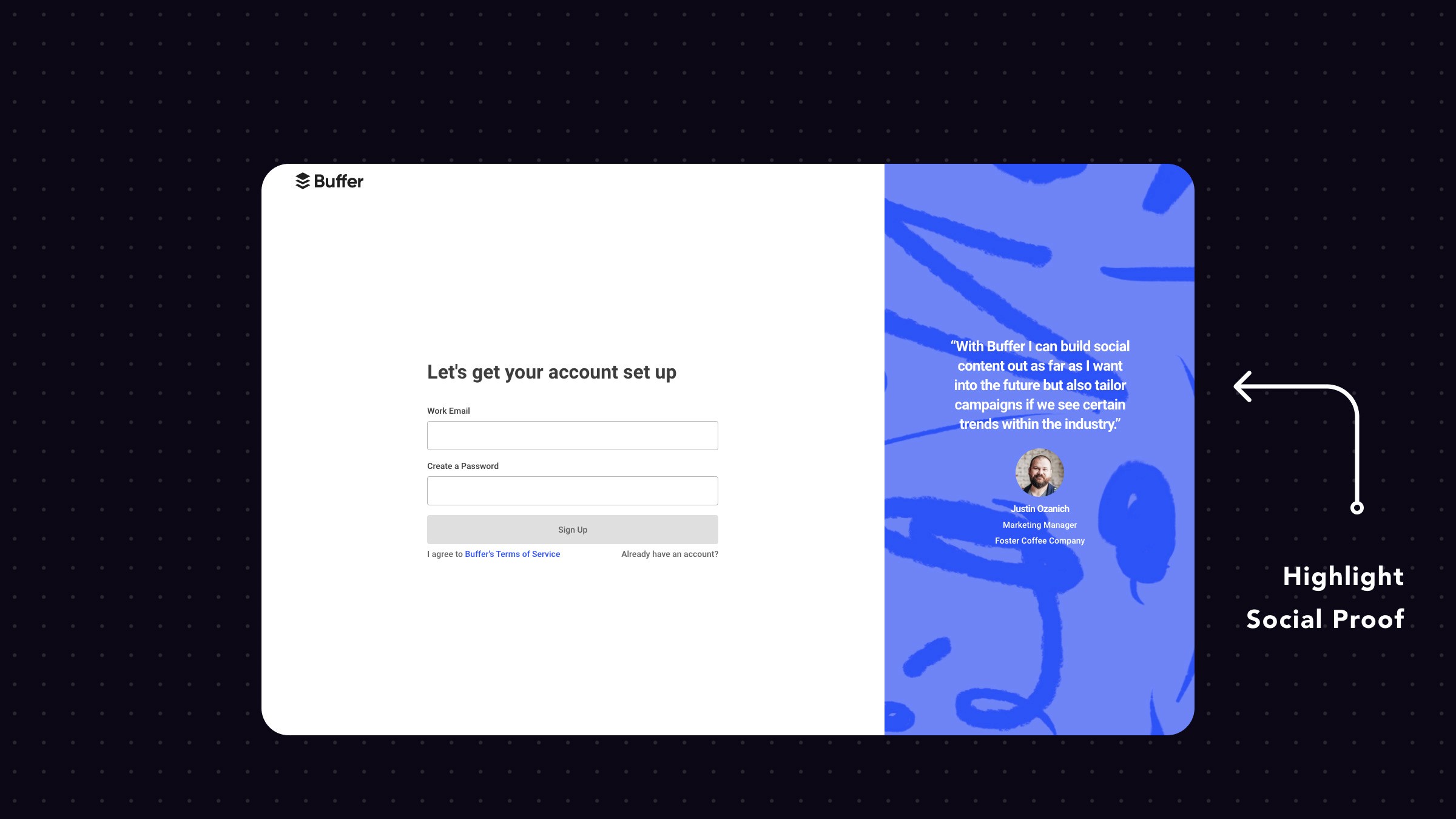 Testimonials In Signup Forms