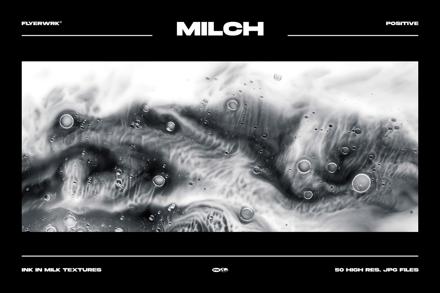 Milch ink in milk textures positive monochrome abstract background featuring realistic fluid motion and bubble patterns