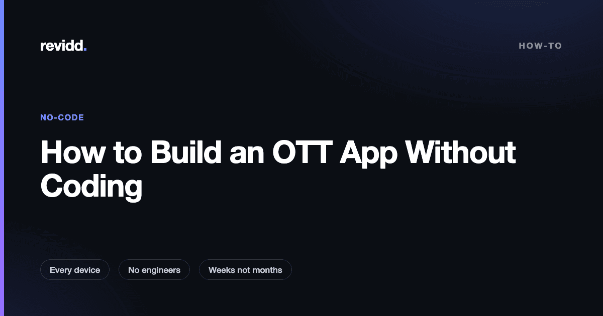 Diagram of one content integration deploying native OTT apps to Roku, Apple TV, Fire TV, mobile, and smart TVs