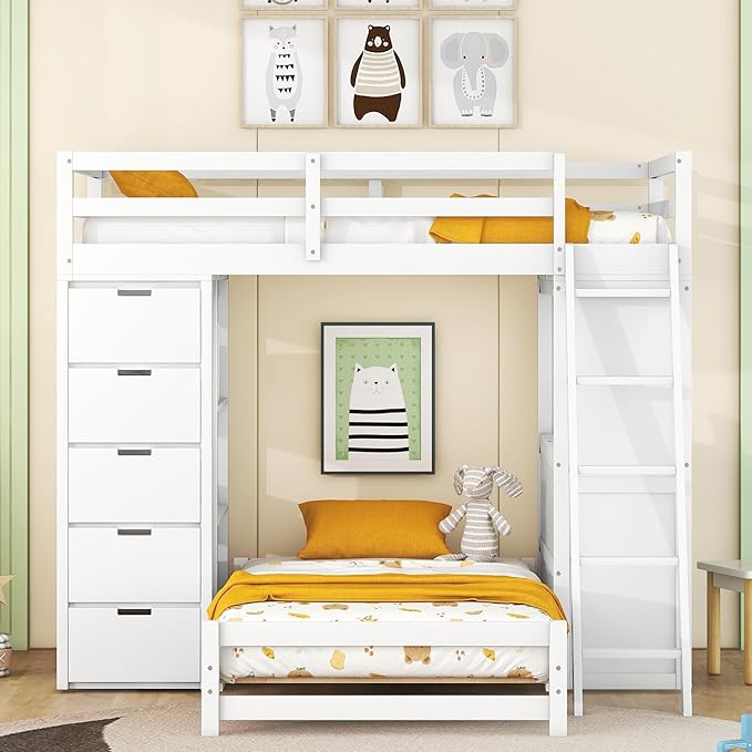 The led bunk bed offers a sleek and contemporary look, ideal for productivity.