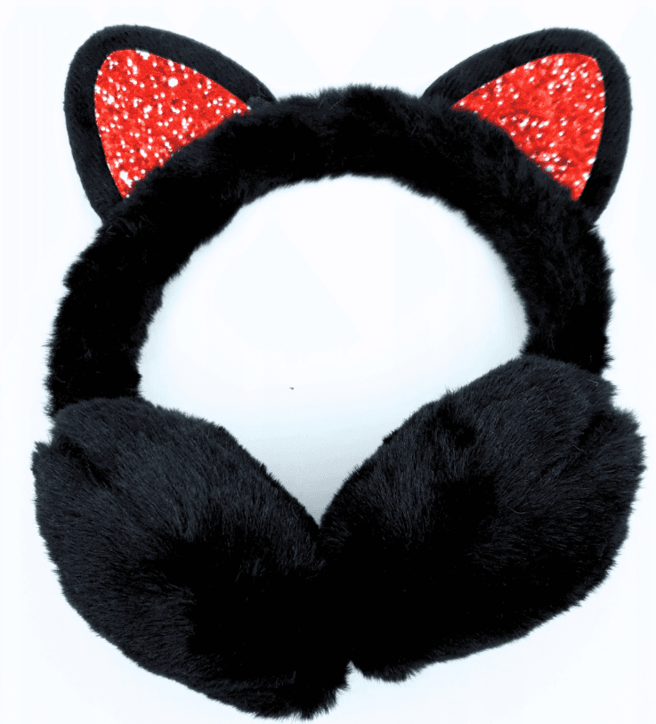 nauszniki czarne kotek