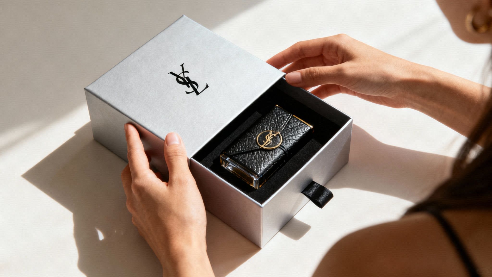A person unboxing a gifted product, highlighting the packaging experience of a product seeding campaign.