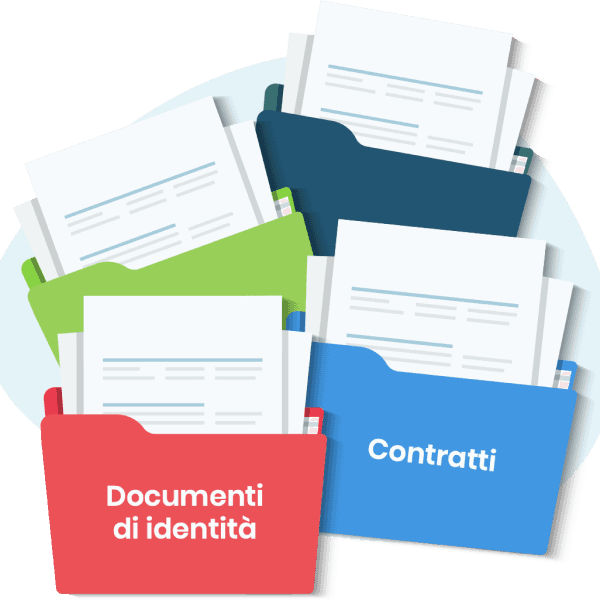 La funzionalità Documenti di Fluida dispone di 6 categorie di archiviazione, consultabili dai dipendenti e dall'azienda.