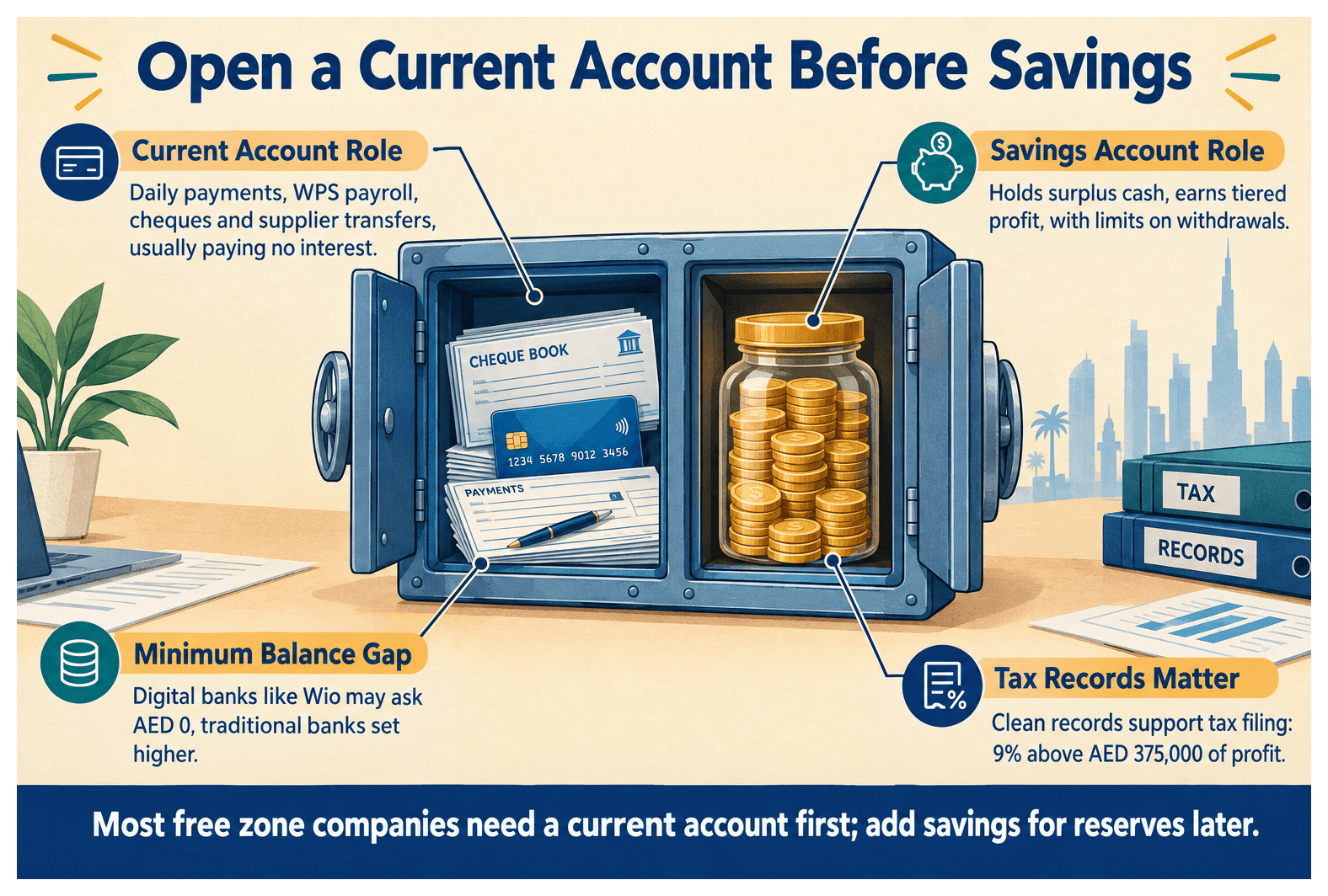 Infographic: What Is a Business Current Account vs a Savings Account in the UAE