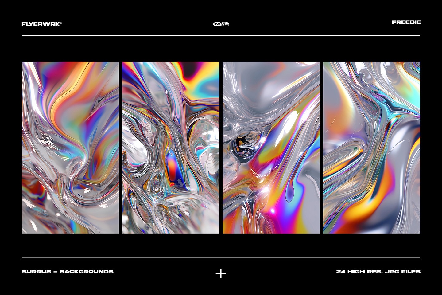Surrus chromatic backgrounds collection preview with multiple abstract gradient textures