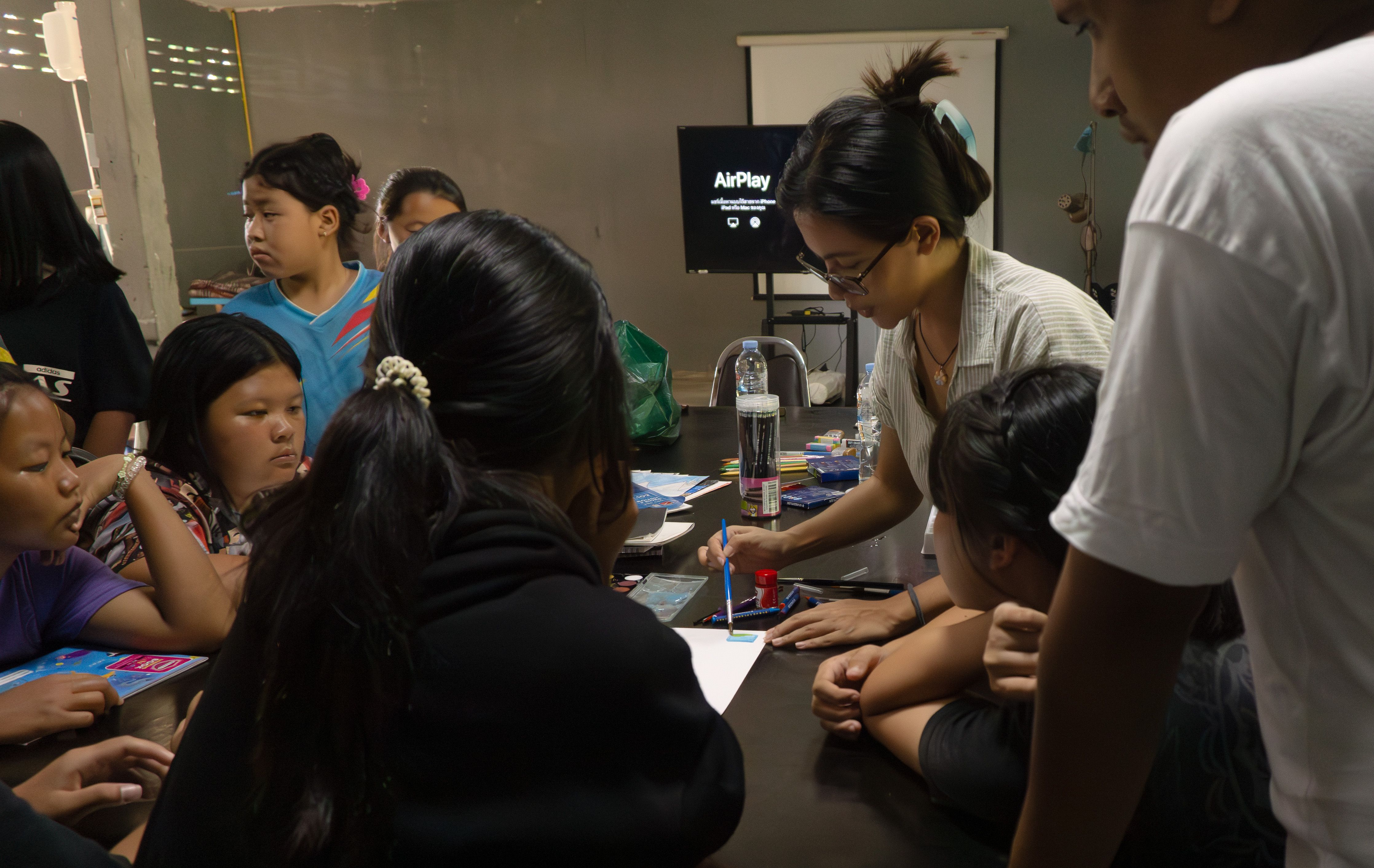 volunteers packing supplies