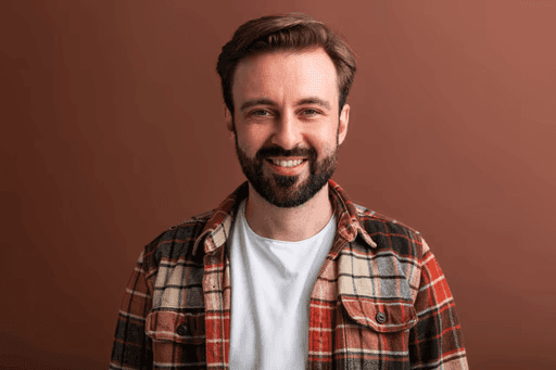 Profile of man smiling