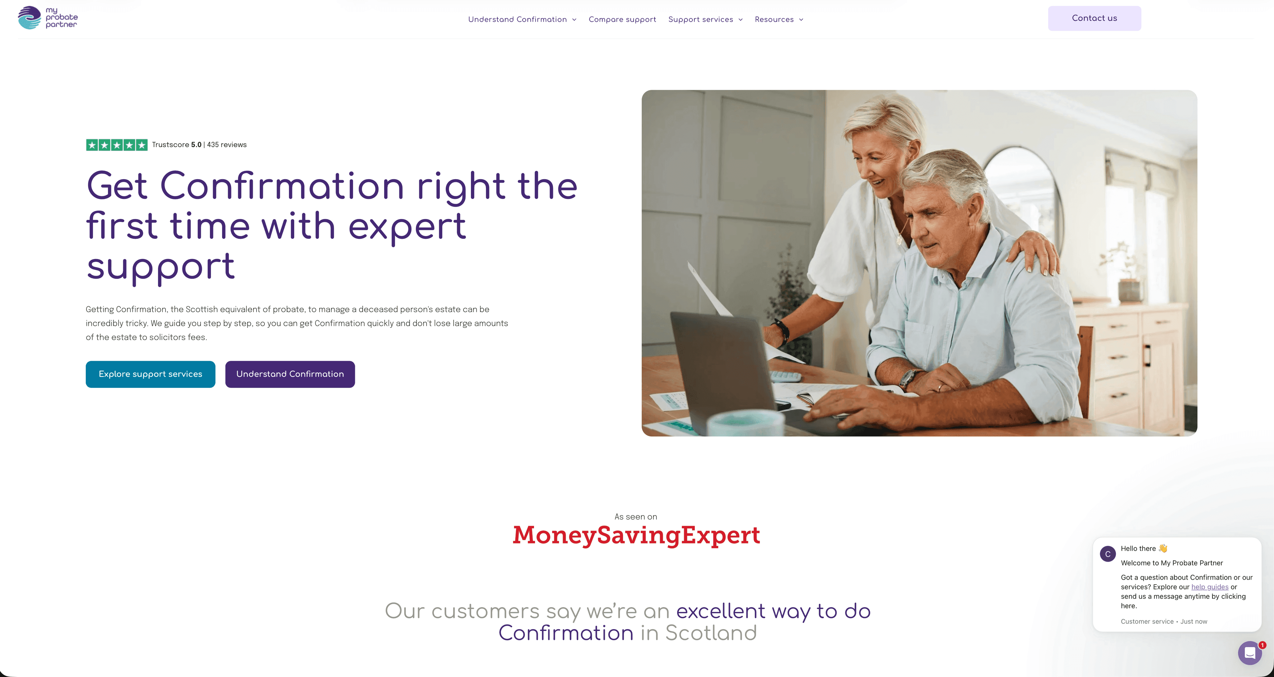 Full My Probate Partner website screenshot
