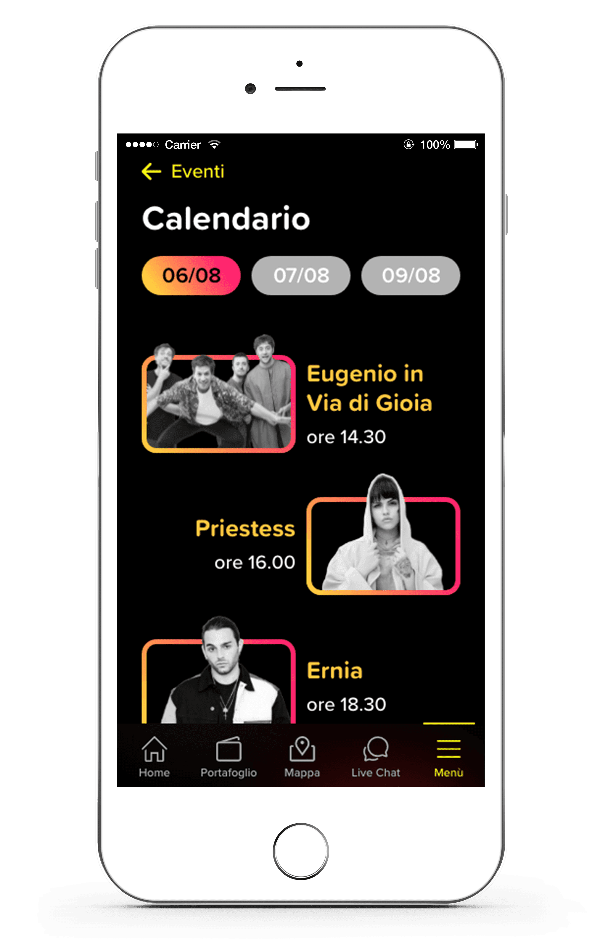 calendario esibizioni