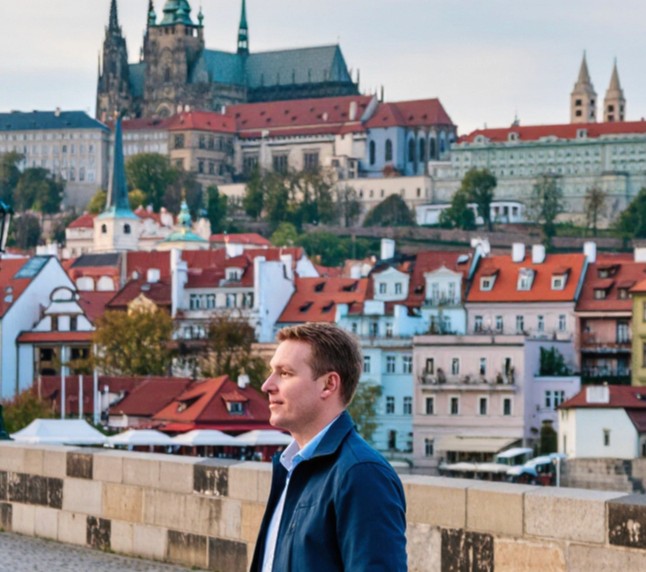 man wearing Henley top portrait