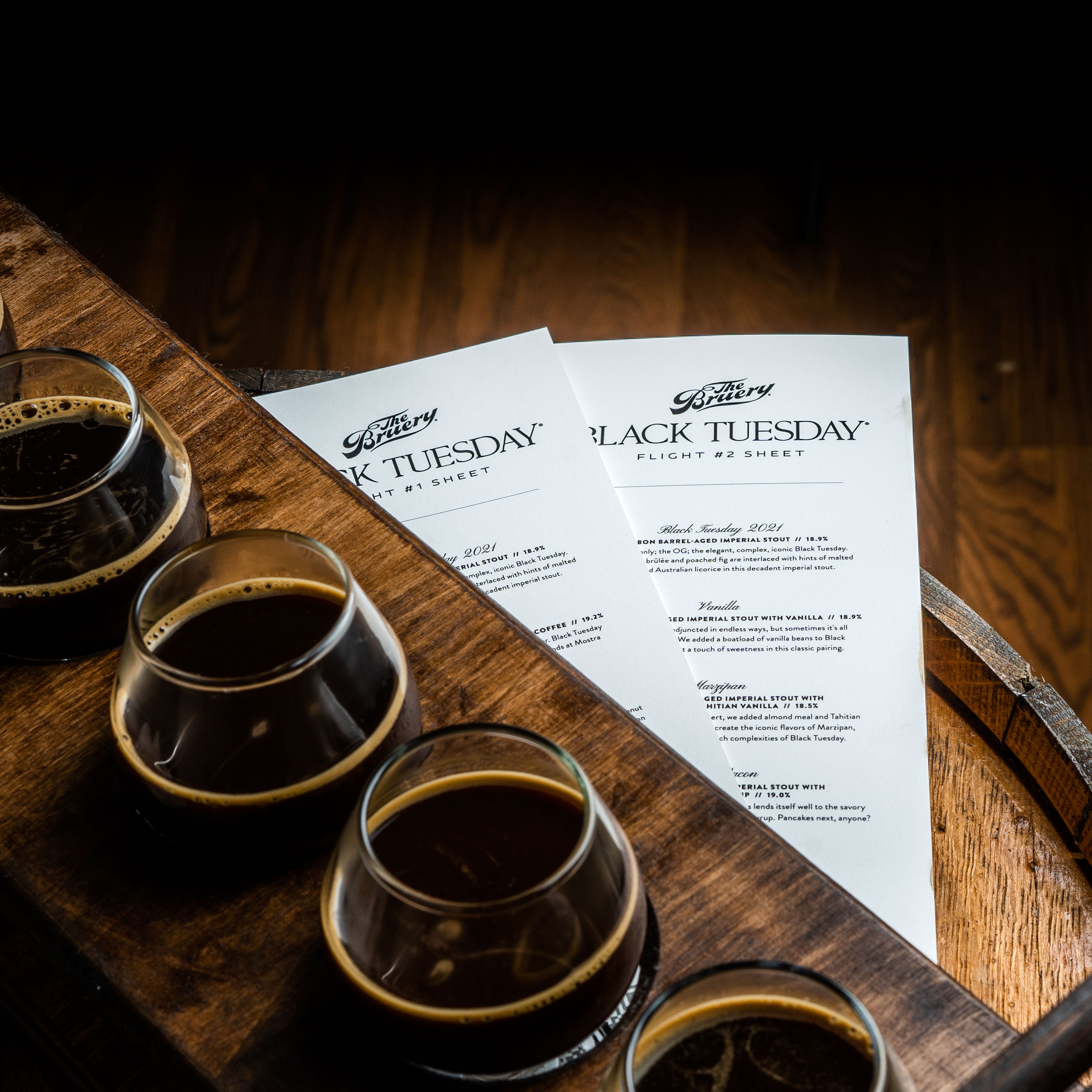 Black Tuesday printed menu and brand collateral