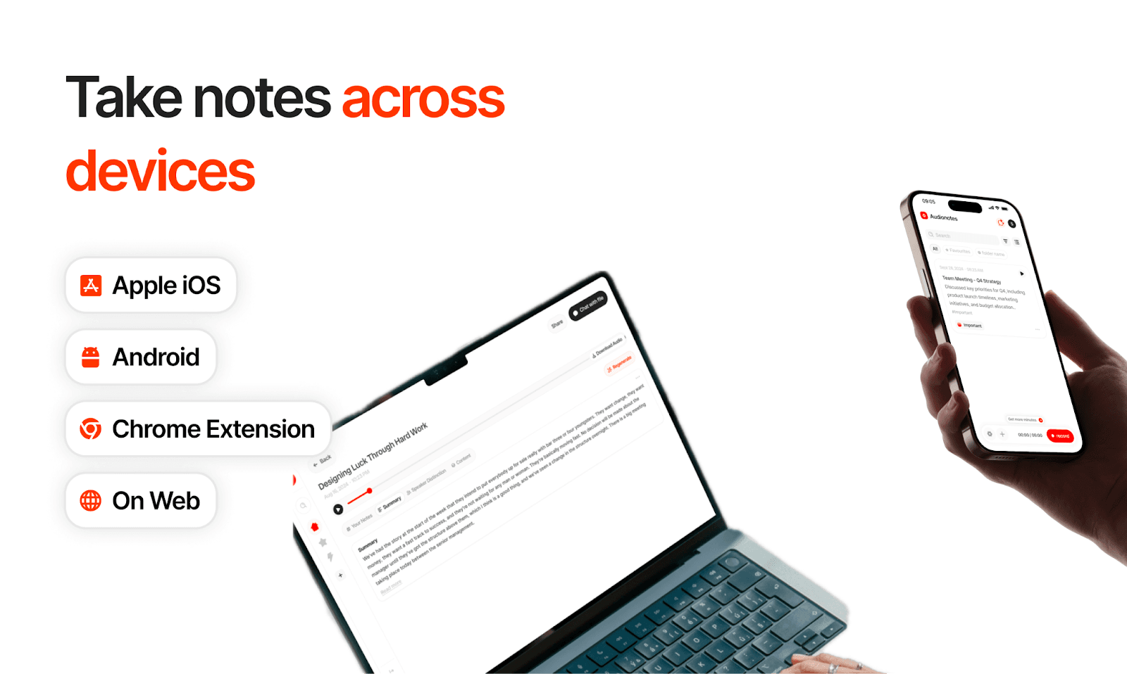 Access your notes anywhere with audionotes