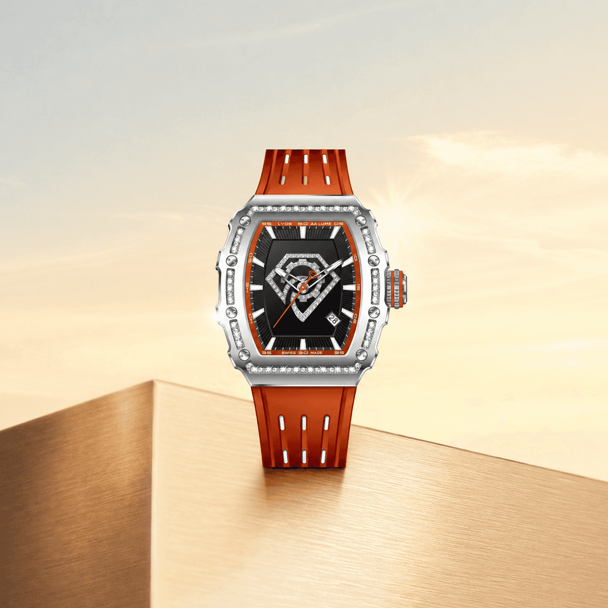 ALTURA watch inside a brown leather case