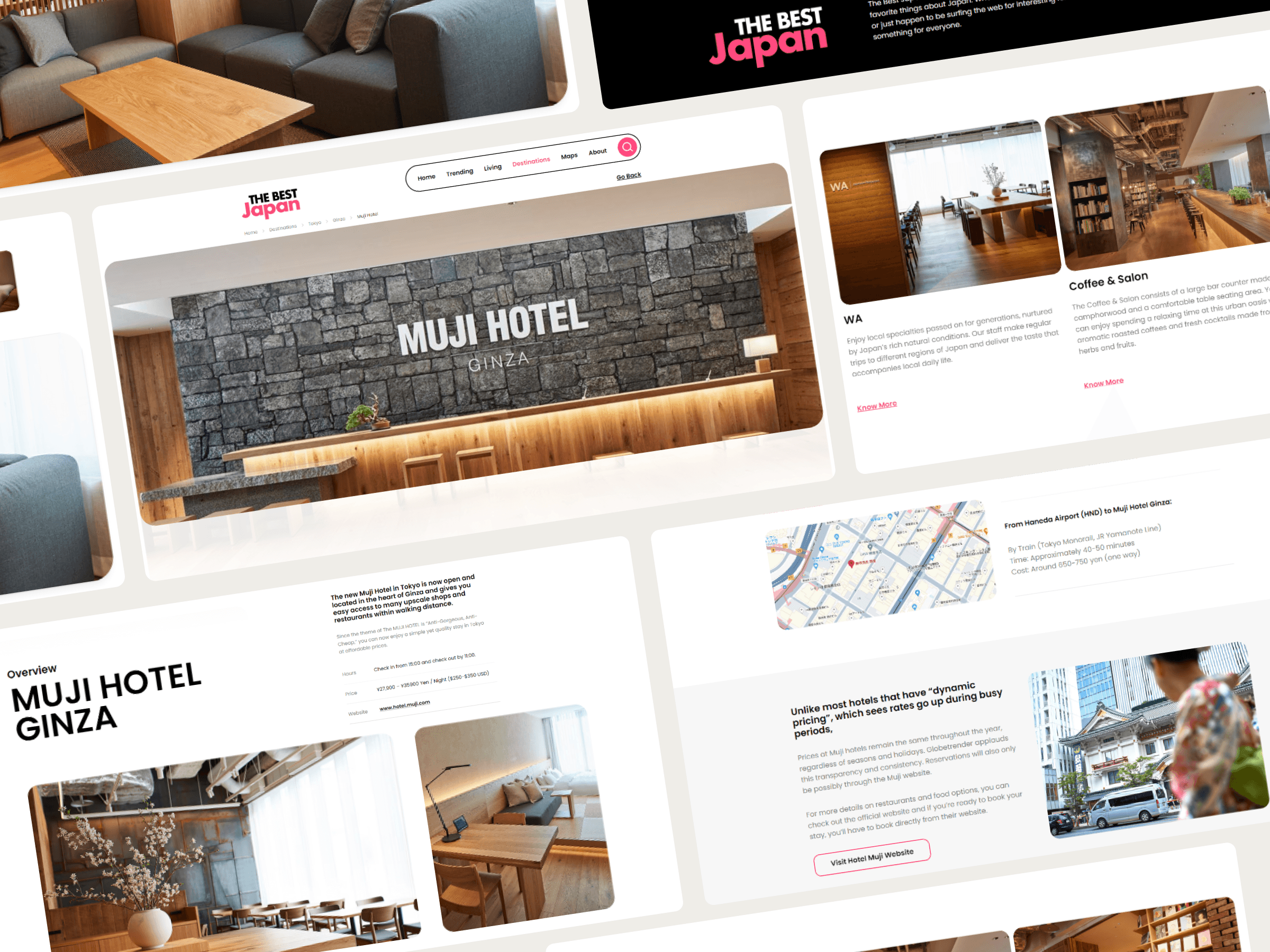 Muji Hotel travel guide web design