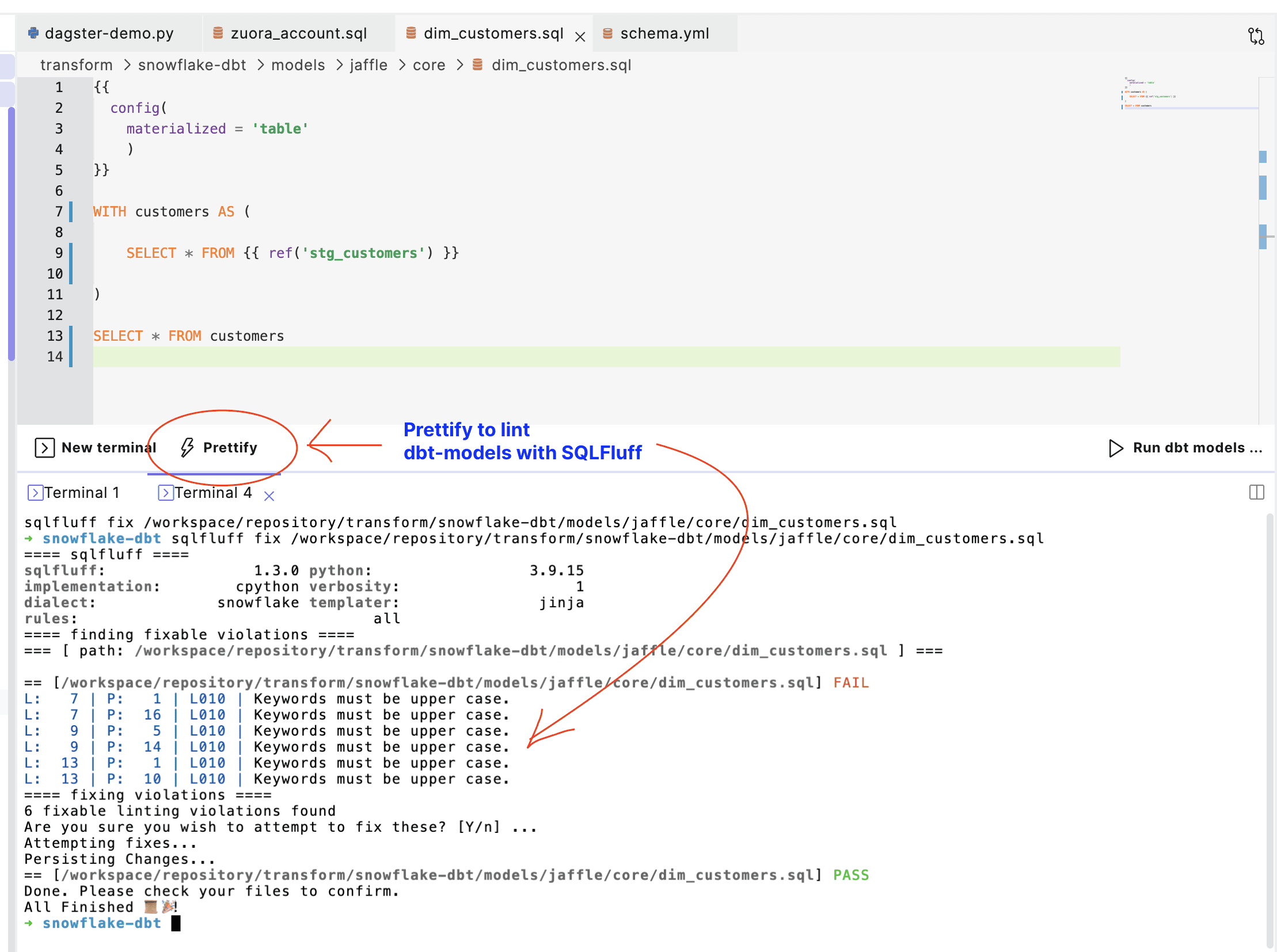 Lint dbt™* models with SQLFluff | Paradime | Analytics Engineering using dbt™