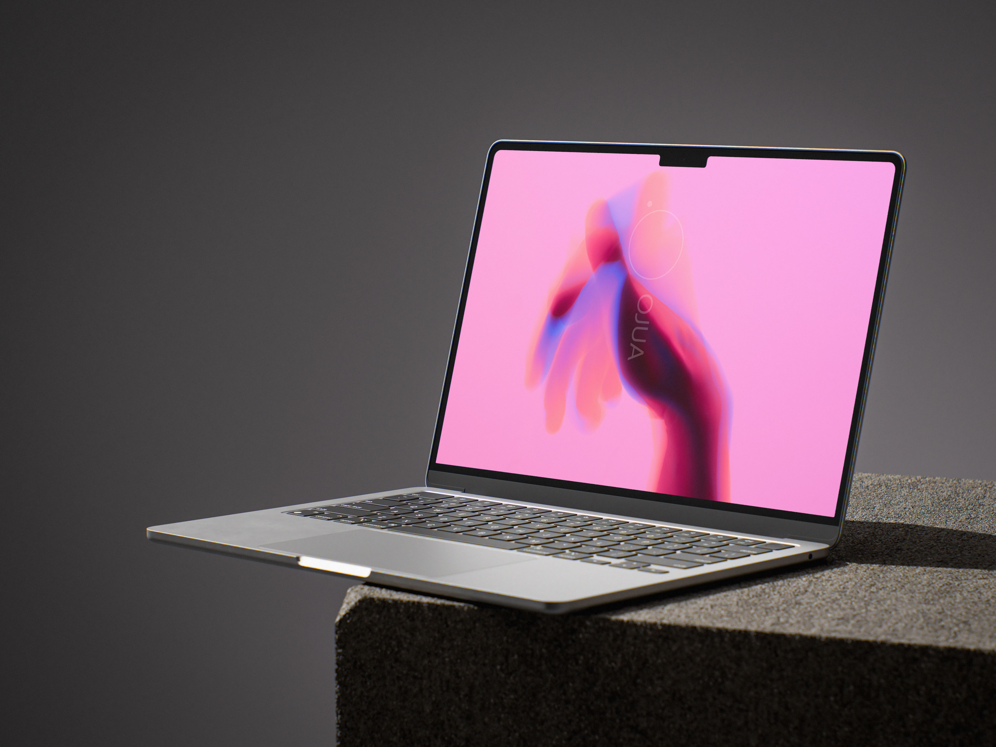 Minimal laptop with coffee