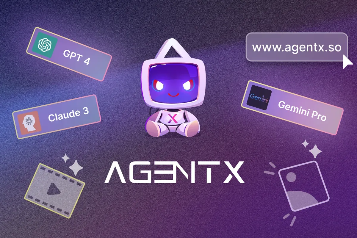 AgentX chatbot creation and publishing guide illustration.