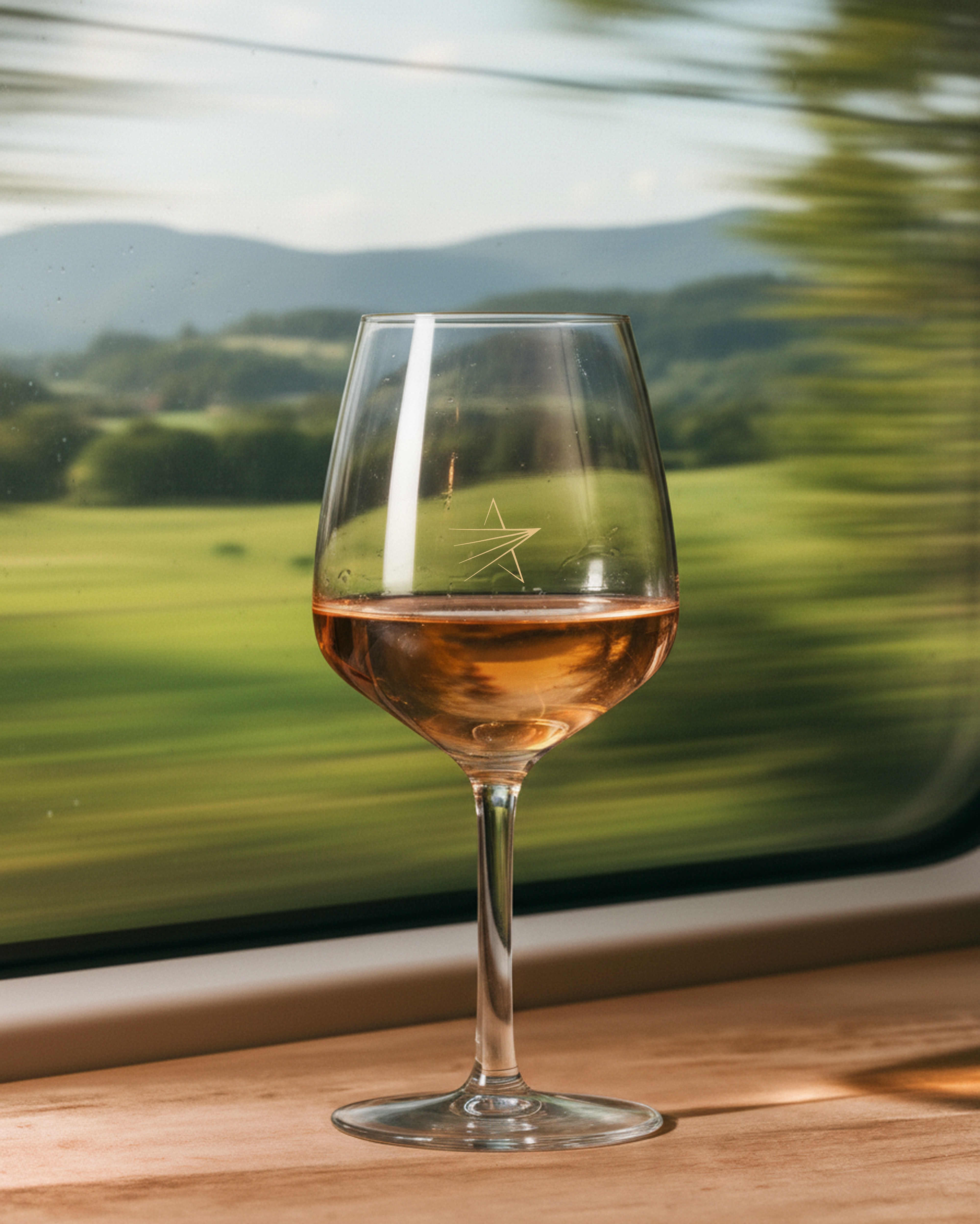 Branded wine glass for high speed train brand Eulyss