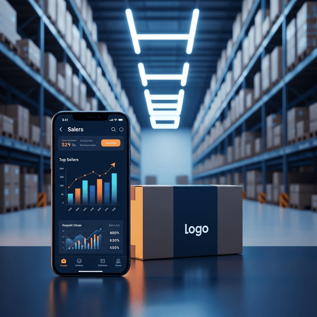 Painel de vendas e logística mostrando os produtos mais vendidos na internet em 2026