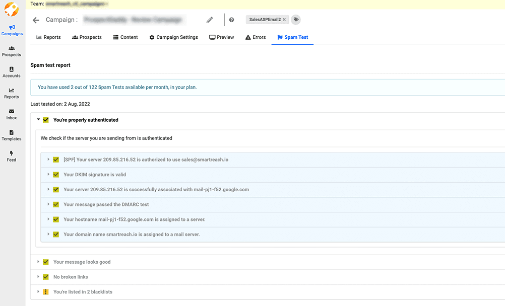 Spam test SmartReach