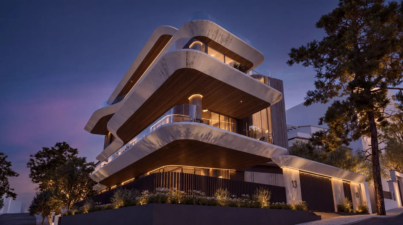 LITO Residences, evening light, AI-generated visualization by TERAMOK