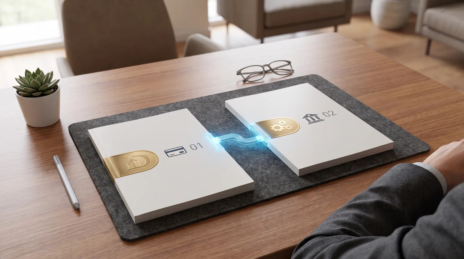 Trade license bank account UAE handover shown as one connected application