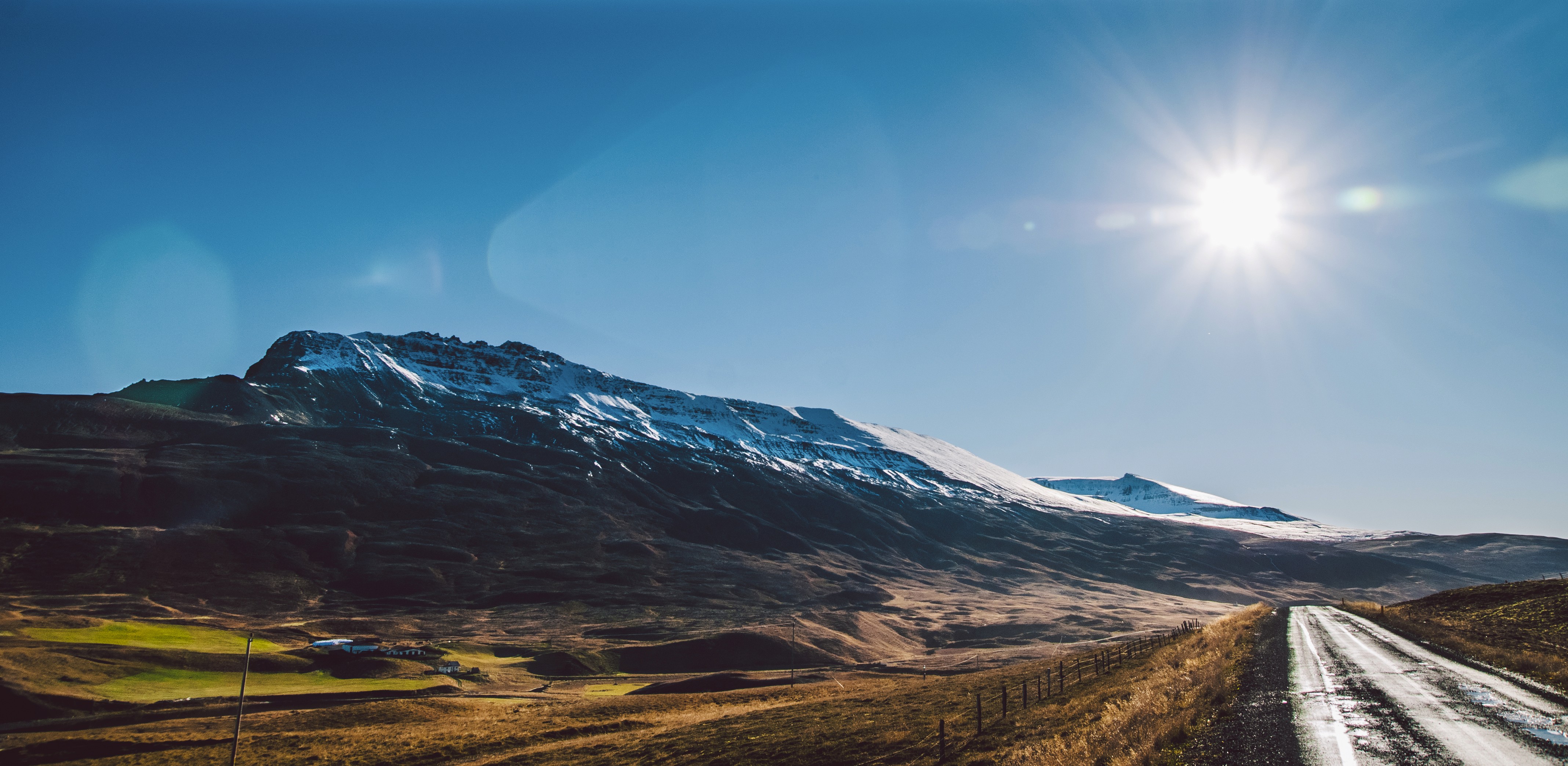 road trip on the ring road on a sunny day