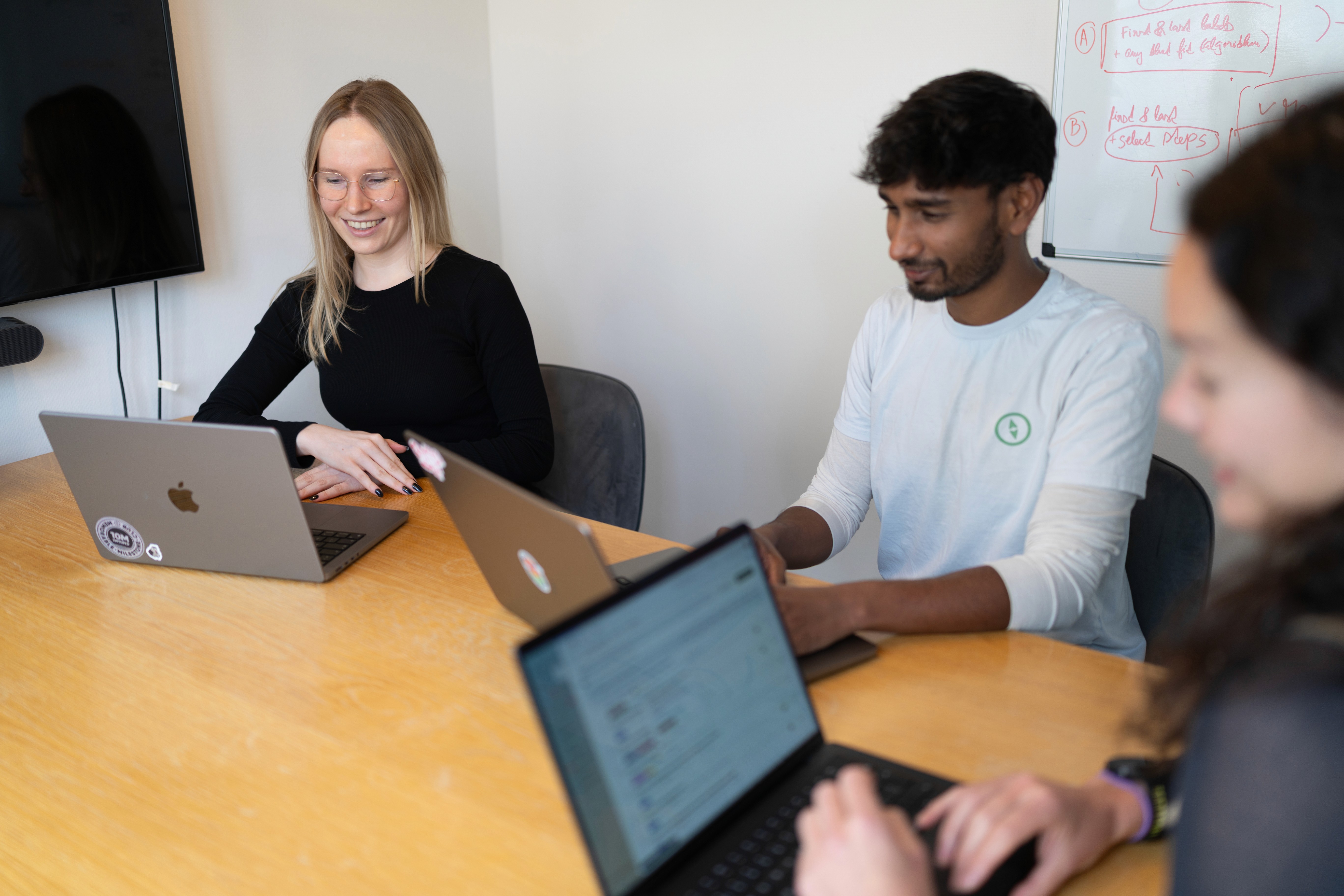 Liza in a meeting at Polarsteps office