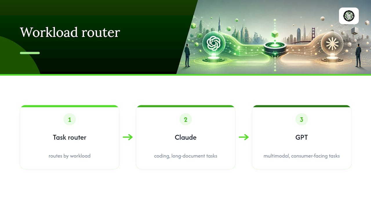Workload router directing tasks between model families