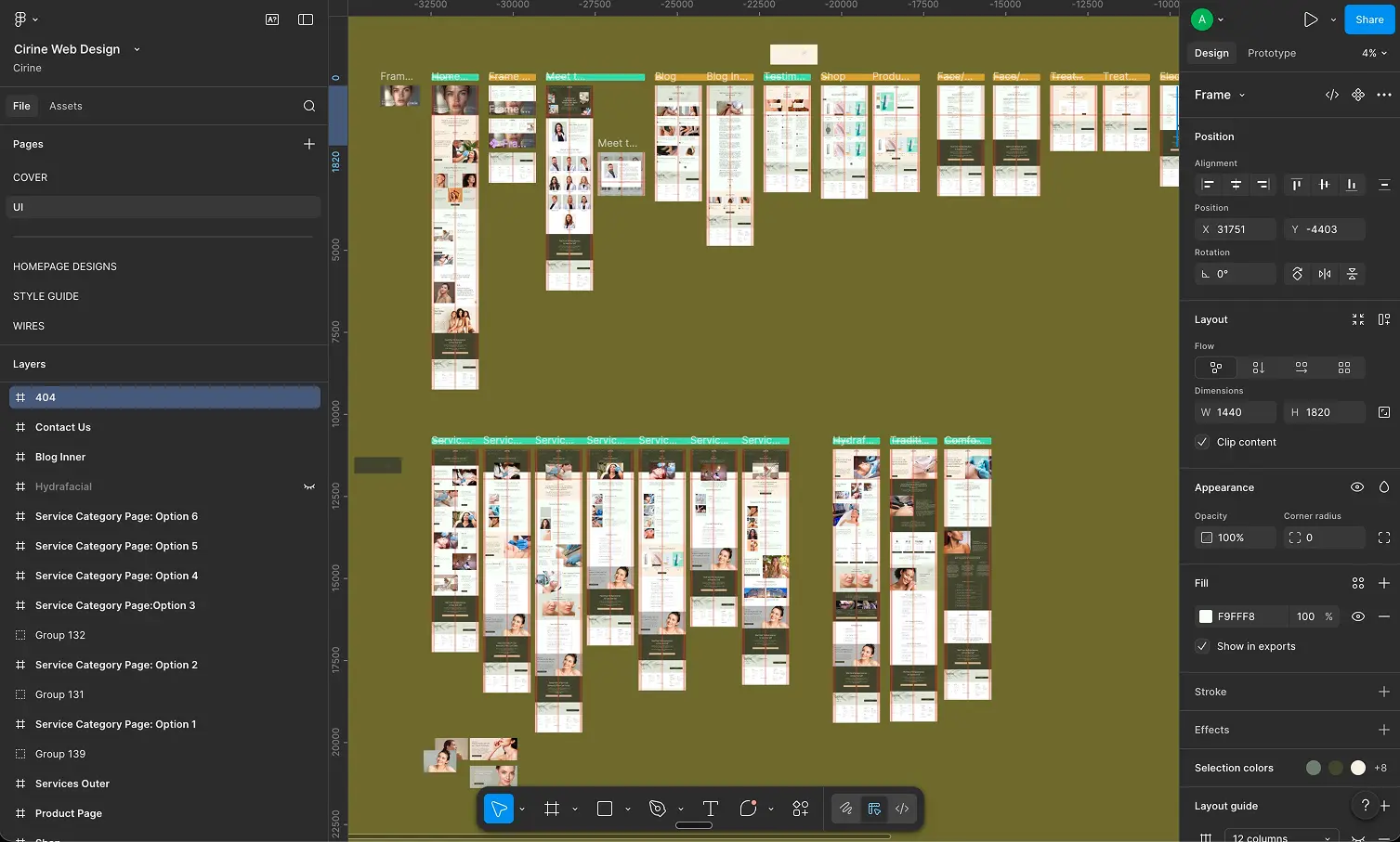 Map layout showing a series of buildings and pathways in a green area, with labels and a search function visible.