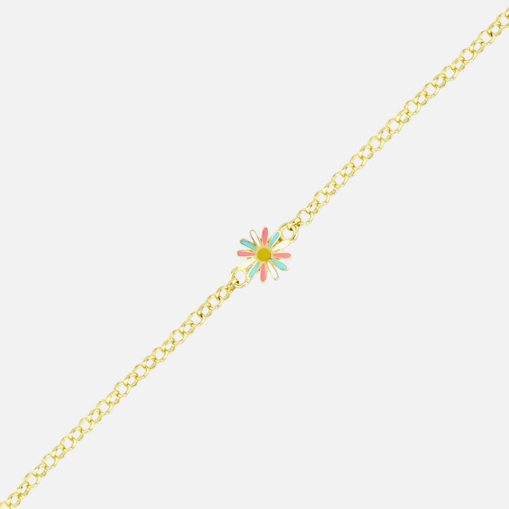 Assos Pırlanta Çiçek Figürlü 14 Ayar Altın Çocuk Bileklik Modeli