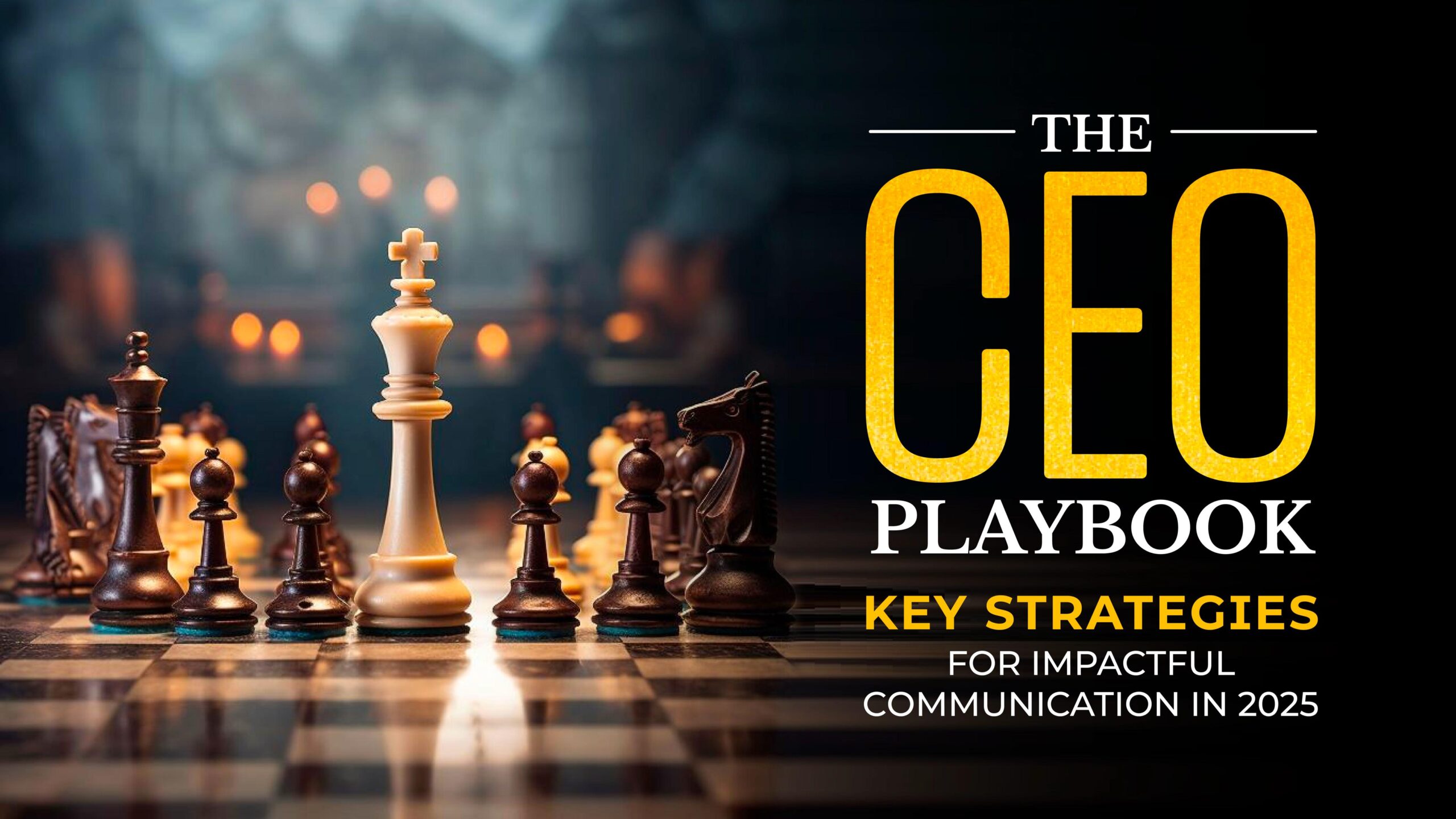 The CEO Playbook graphic with chess pieces