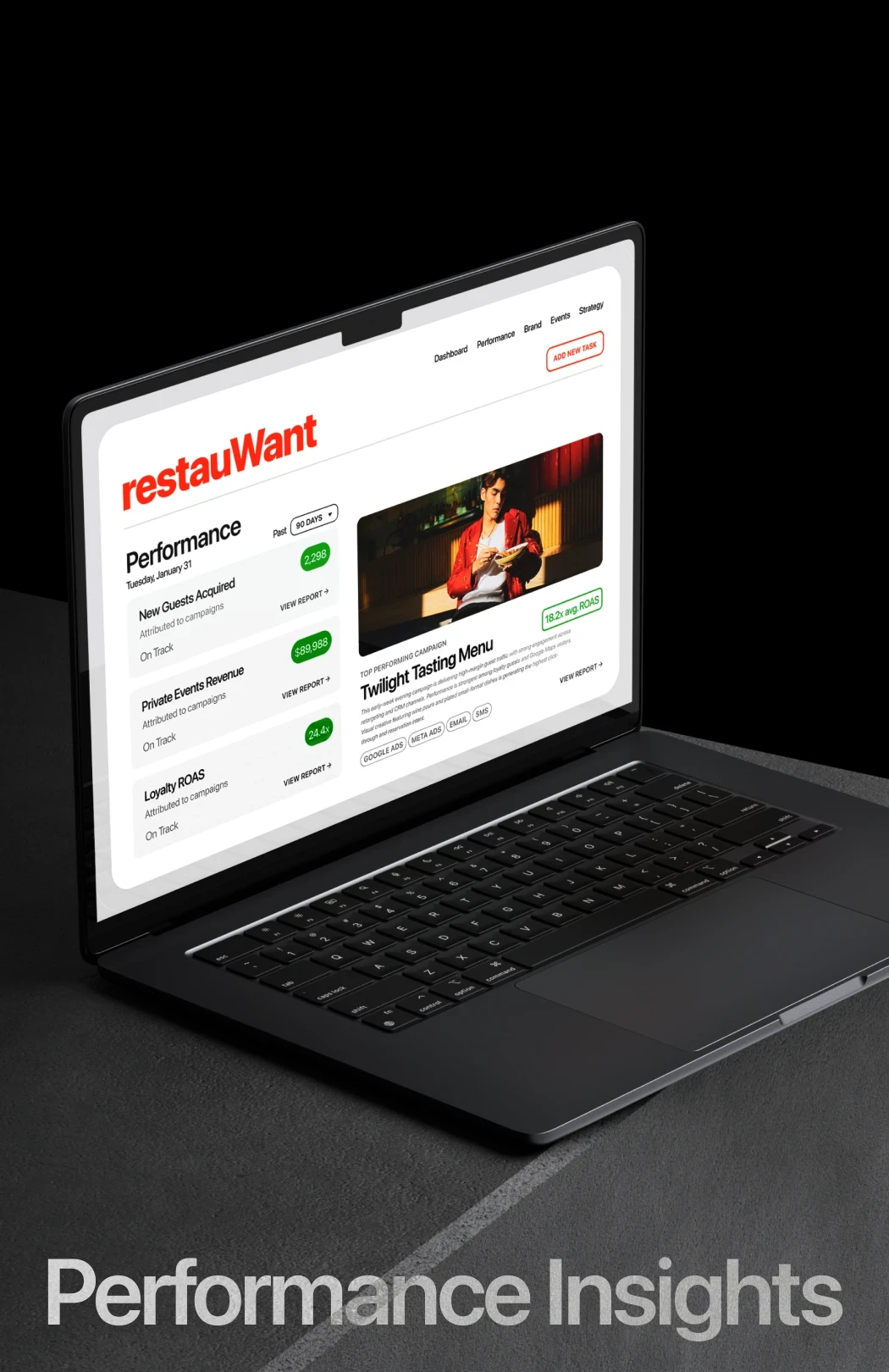 Red and black 3D cube mockup on a table