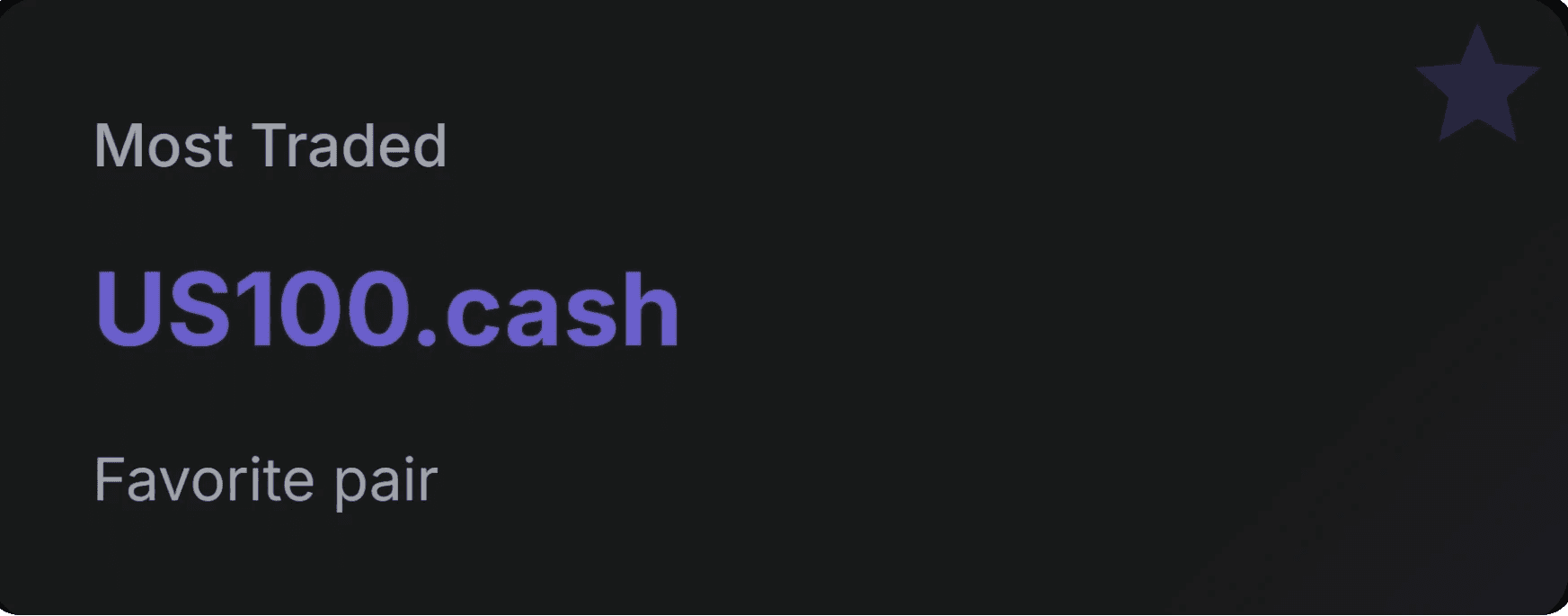 Screenshot of the Most Traded Pair on the TradeStats Dashboard in Darkmode 