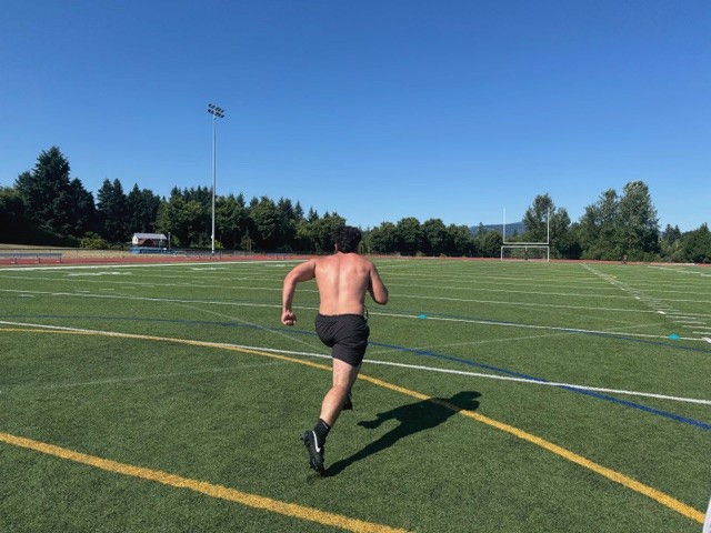 A runner training for olympic standards