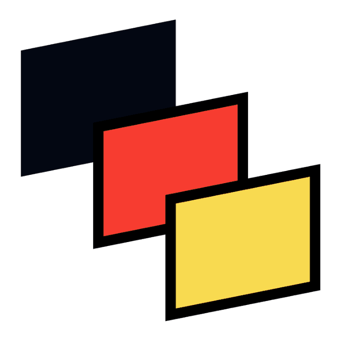 Symbol mit drei Quadern in Weiß, Blau und Hellblau