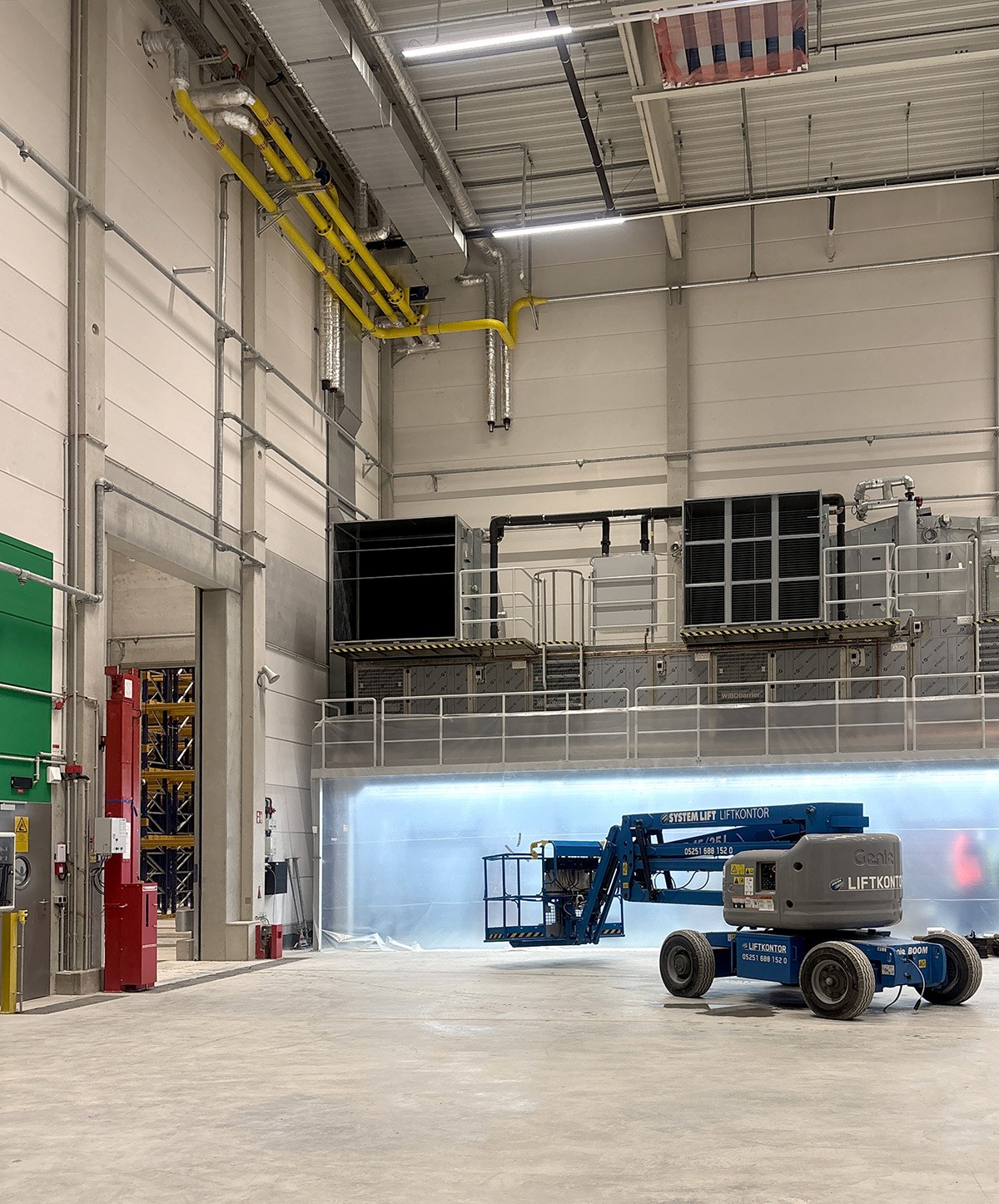 Thumbs up from lab technician for successful chemical delivery