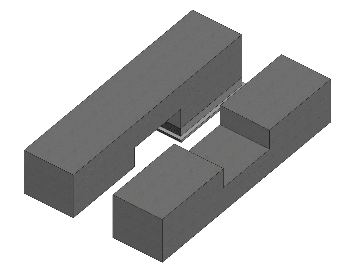 U shaped cross talk attenuator with downward and upward facing types.