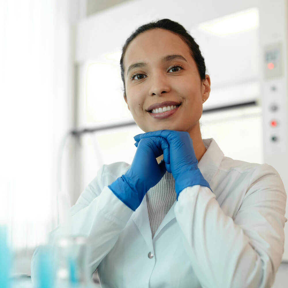 Pharmacist smiling