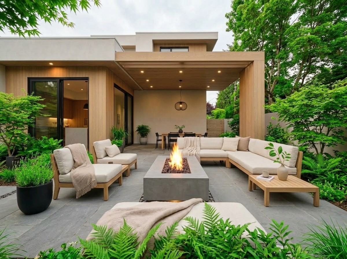 Image of a newly built patio
