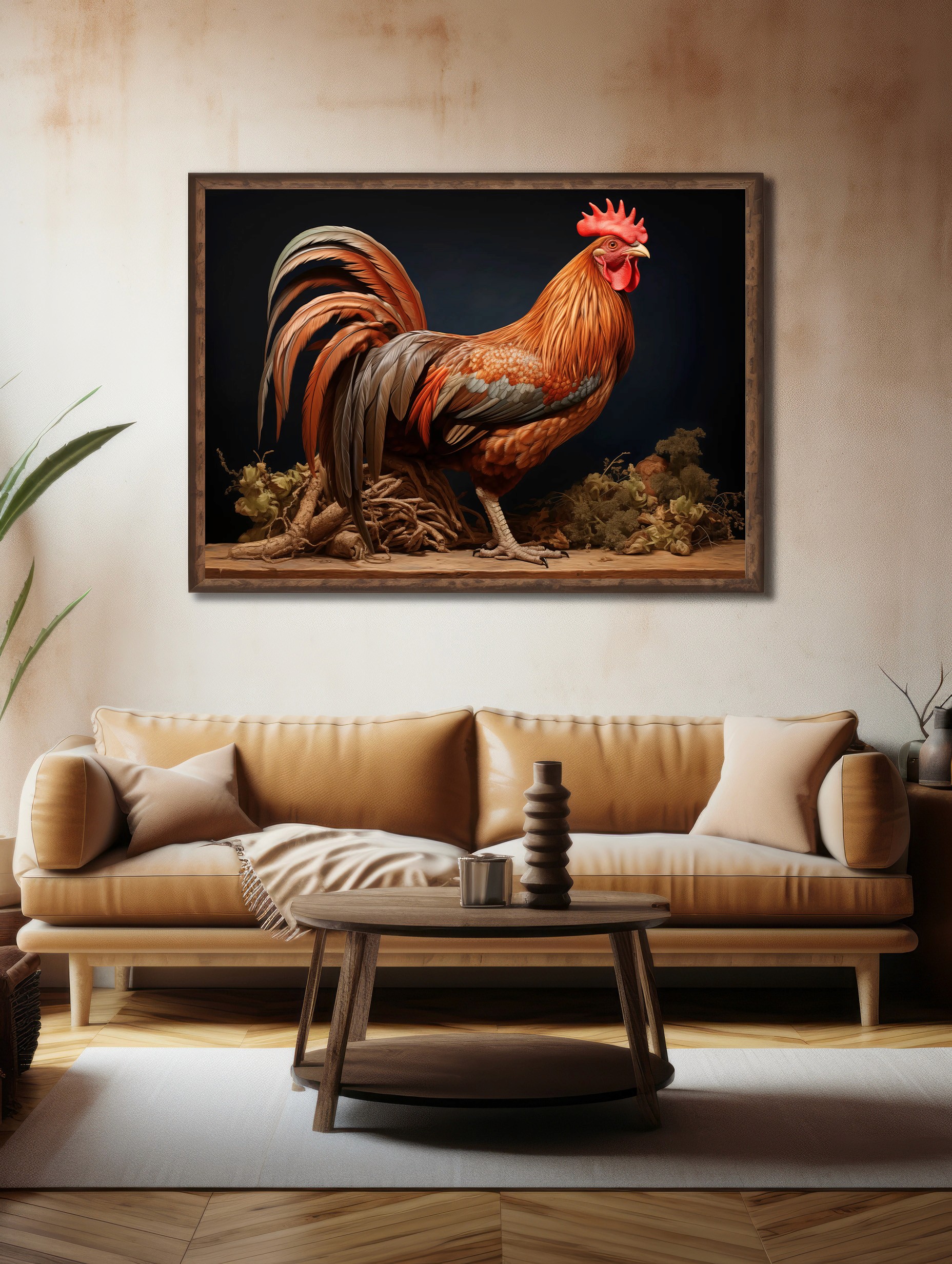 Folk Fable AI product mockup in living room