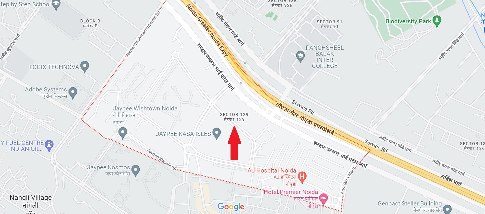 M3M Sector 129 Location Map