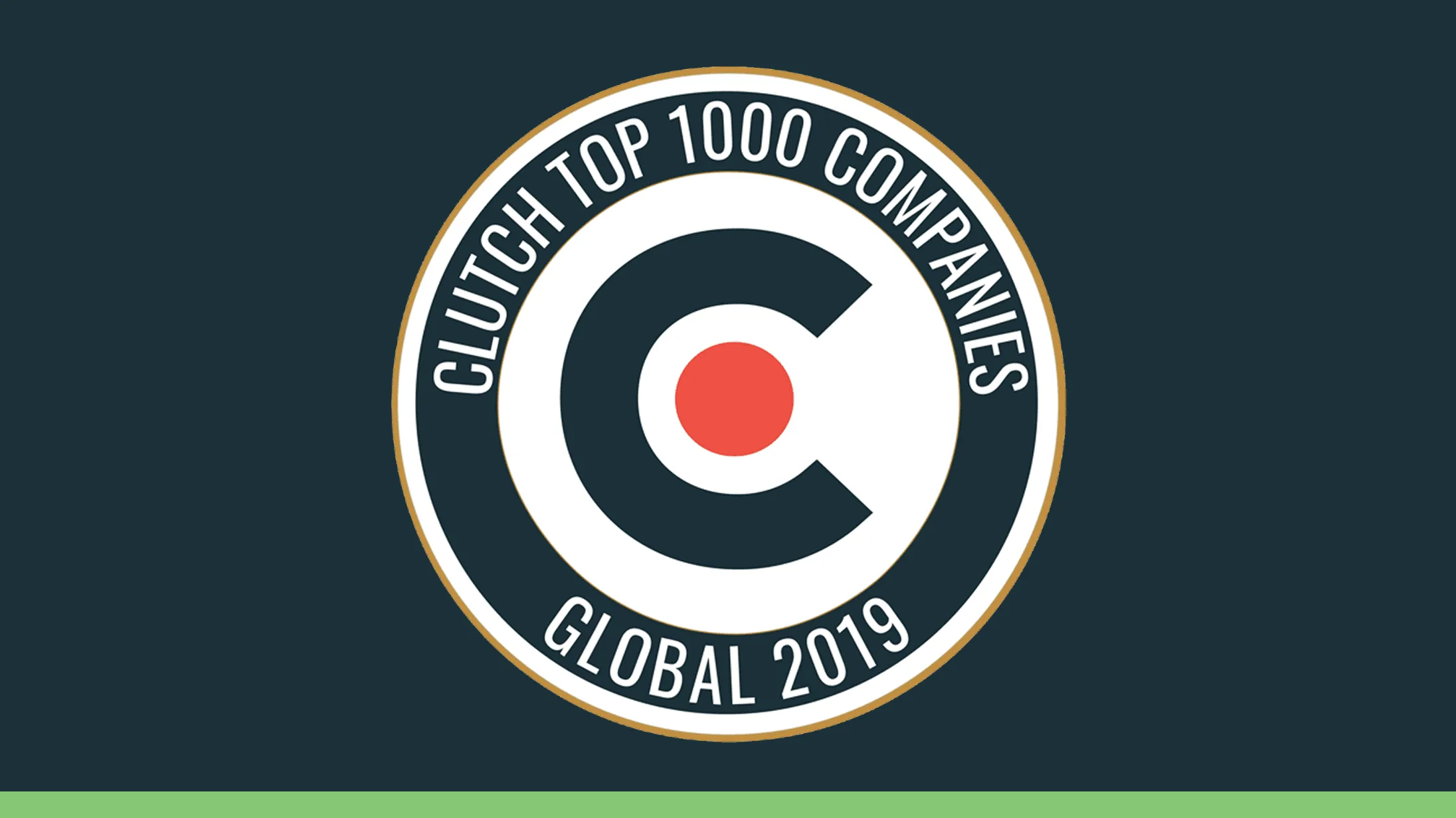 Clutch Top 1000 Companies Global 2019 award badge with Clutch logo