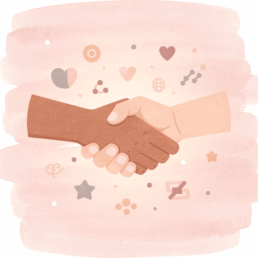 Handshake scene representing interfaith connection and mutual respect