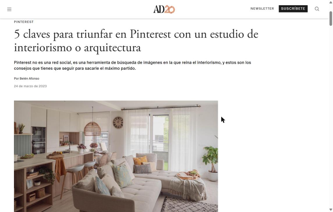 AD / Architectural Digest: 5 claves para triunfar en Pinterest