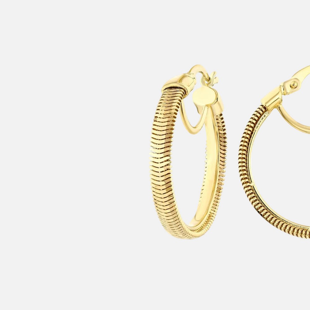 Assos 14 Ayar Altın Tasarım Modern Şık Halka Küpe