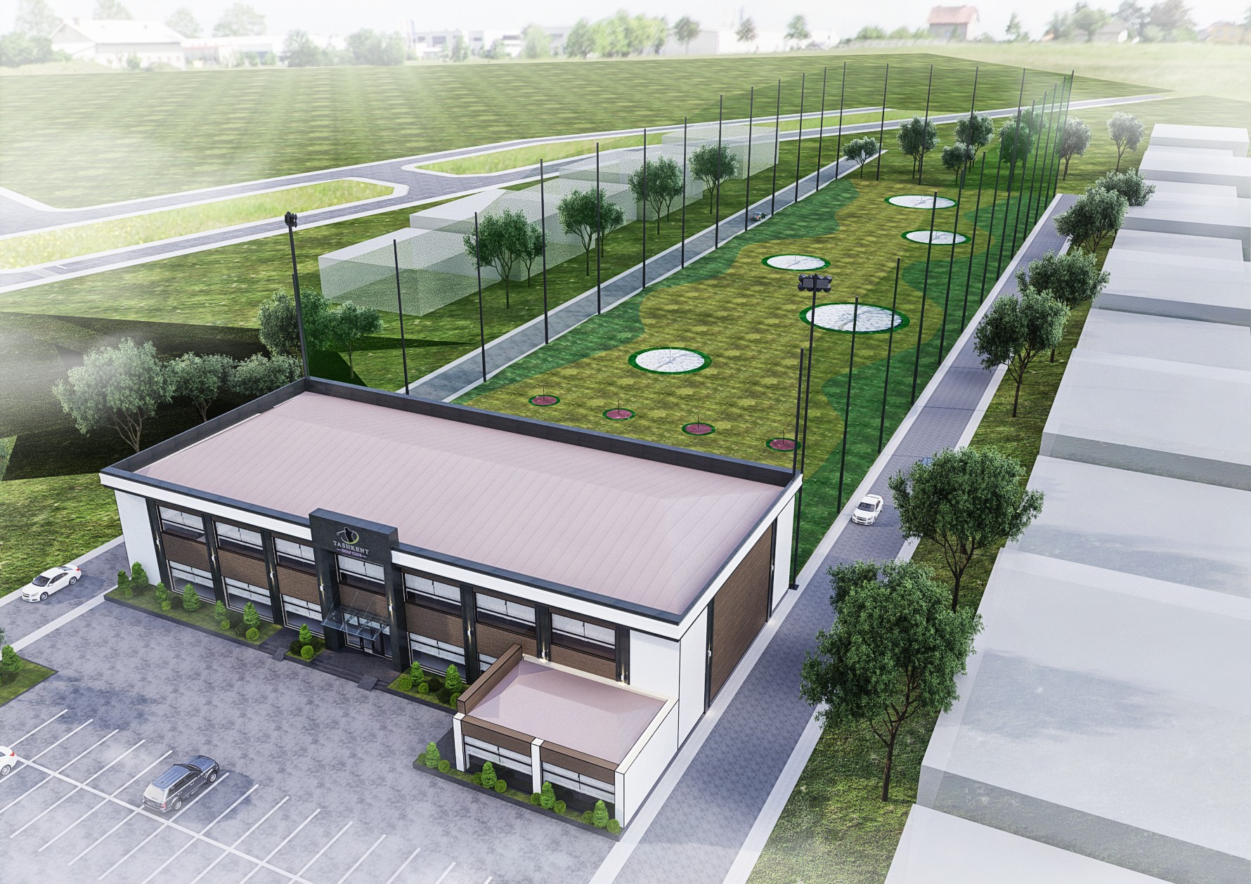 Архитектурный рендер гольф-клуба в Ташкенте Проект гольф-клуба г.Ташкент