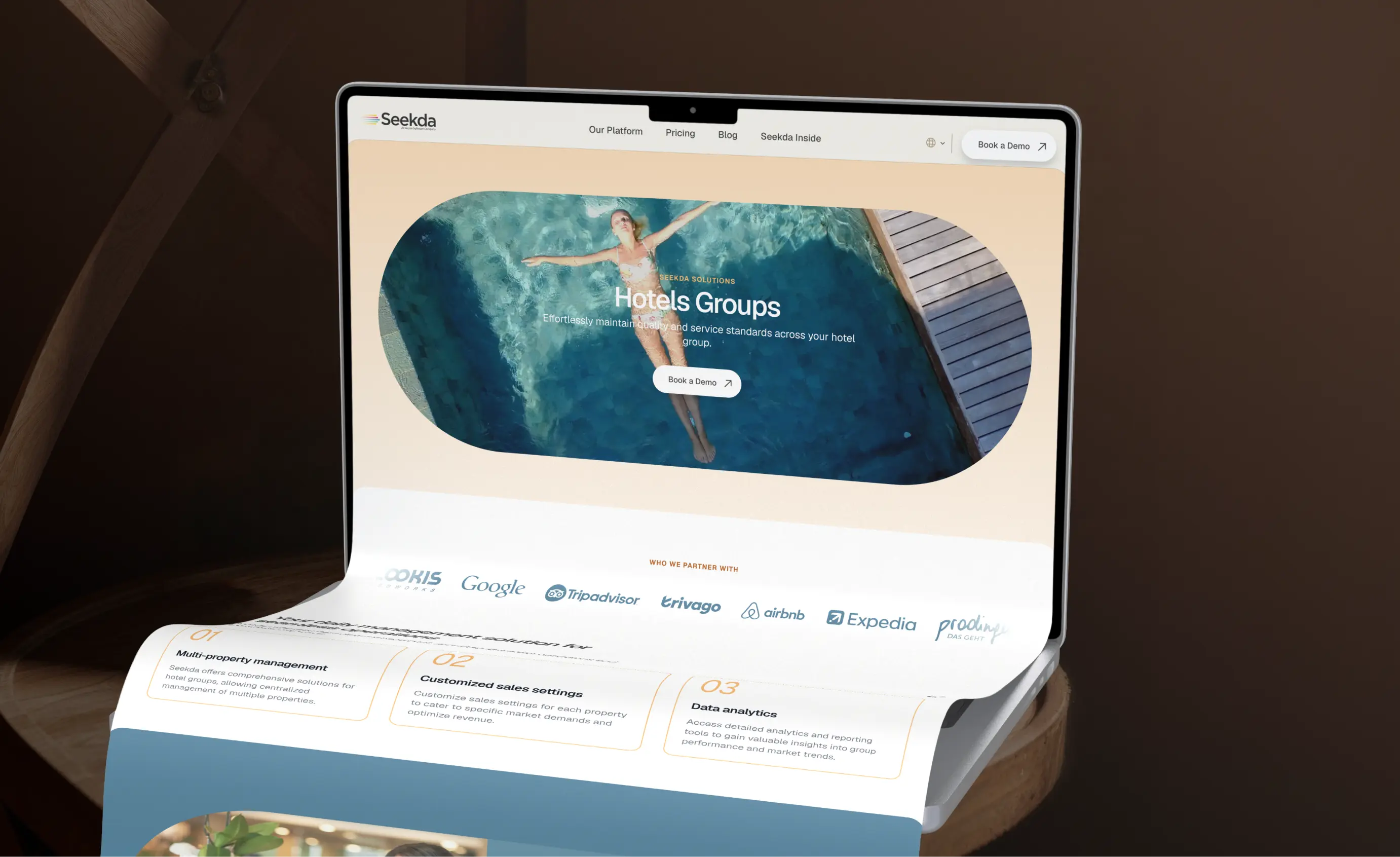 Seekda responsive website layouts for hotel teams and partners