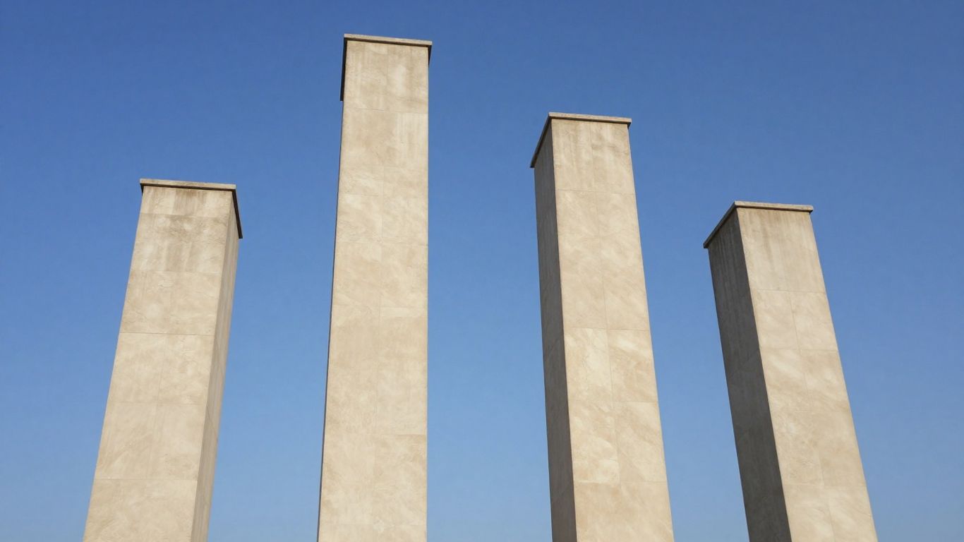 Four clear pillars supporting a bright, open space.