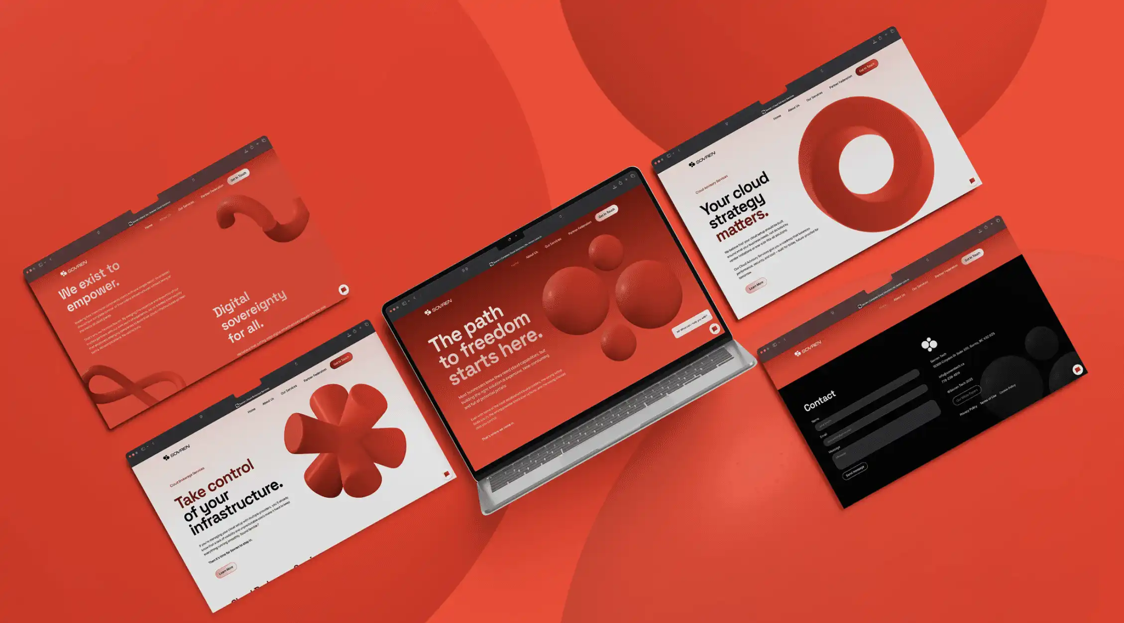 Sovren website with copy and logo on different devices and tabs